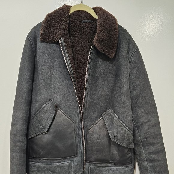 Reiss Men's Shearling Bomber - Picture 1 of 6